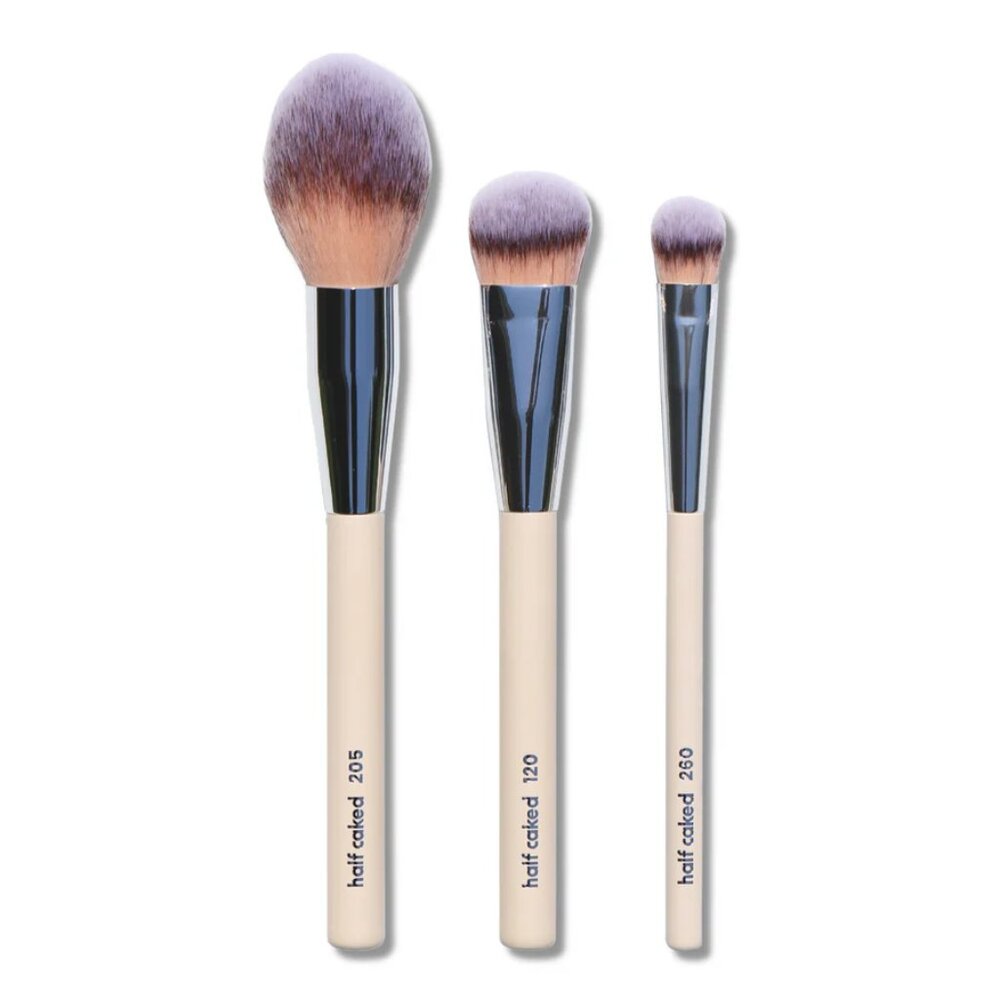 Half Caked The Essentials: Face Collection 3 Piece Makeup Brush Set